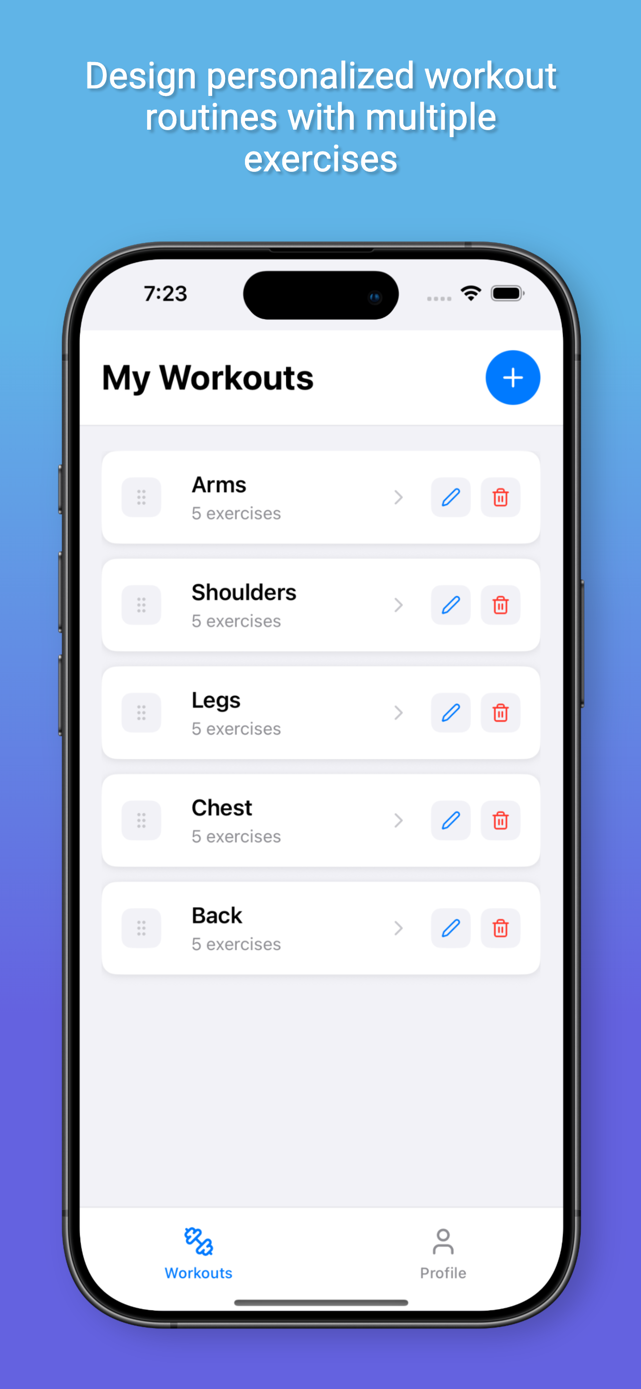 Repfire App - Home Screen